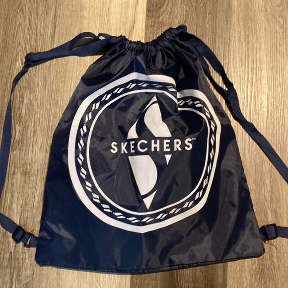 Skechers nylon navy blue drawstring backpack - Picture 4 of 7